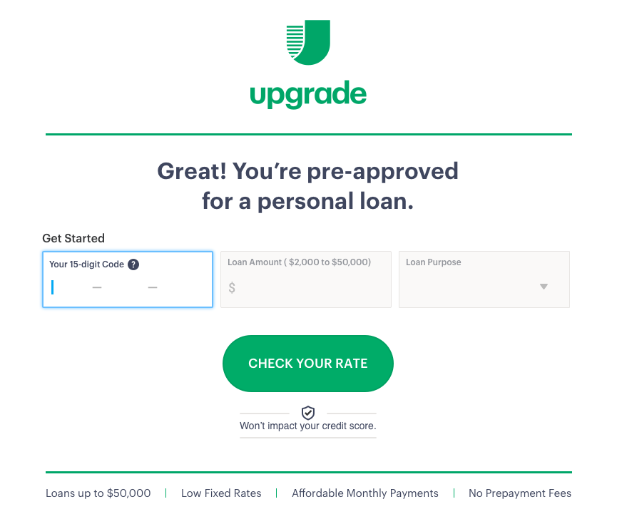 Upgrade Card Pre approval and Pre Qualify